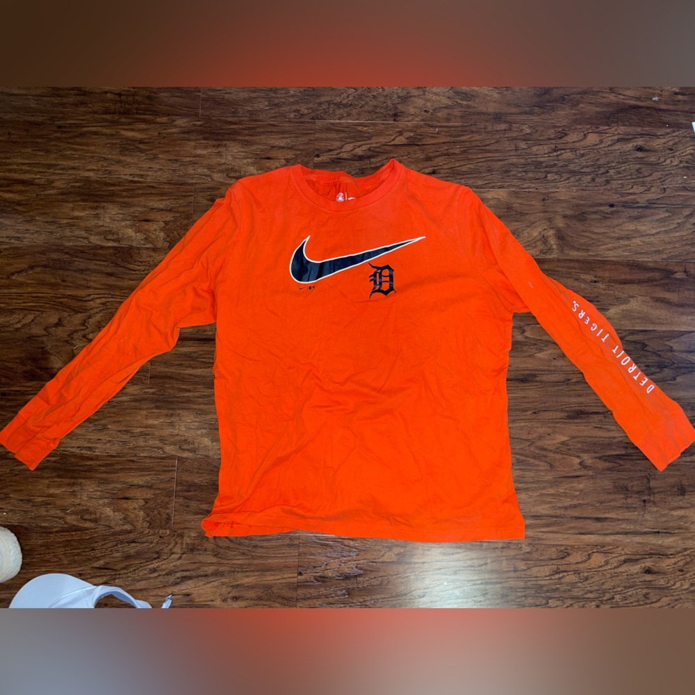 Orange Nike Detroit Tigers Long Sleeve